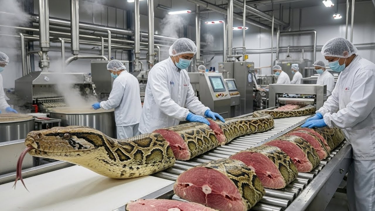 Inside the Modern Snake Meat Factory | Shocking & Unseen Processing Technology