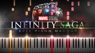 Marvel Studios' THE INFINITY SAGA - Epic Piano Mashup/Medley (Synthesia Piano Tutorial)+SHEETS