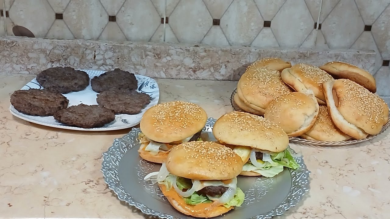 وداعا للمطاعم  اسرع خبز برجر 🍔 🍔  وطريقة  برجر المطاعم 
