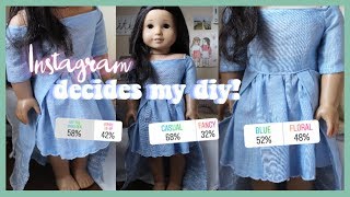 INSTAGRAM DECIDES MY DIY: DIY OFF THE SHOULDER HIGH-LOW DRESS FOR AMERICAN GIRL DOLL