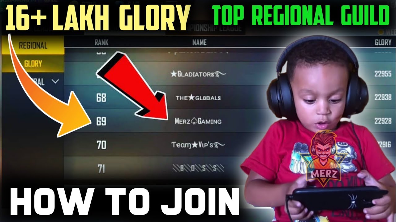 How to join best guild in free fire with 16 lakh glory/freefire regional guild/freefire global guild