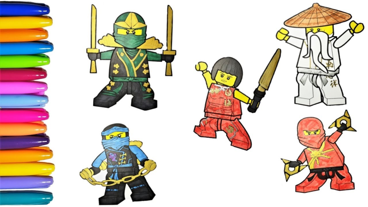 Download Lego superhero Ninjajo coloring pages 3.0 Your favourite heroes JAY, ZANE, NYA, kai, MASTER WOO ...