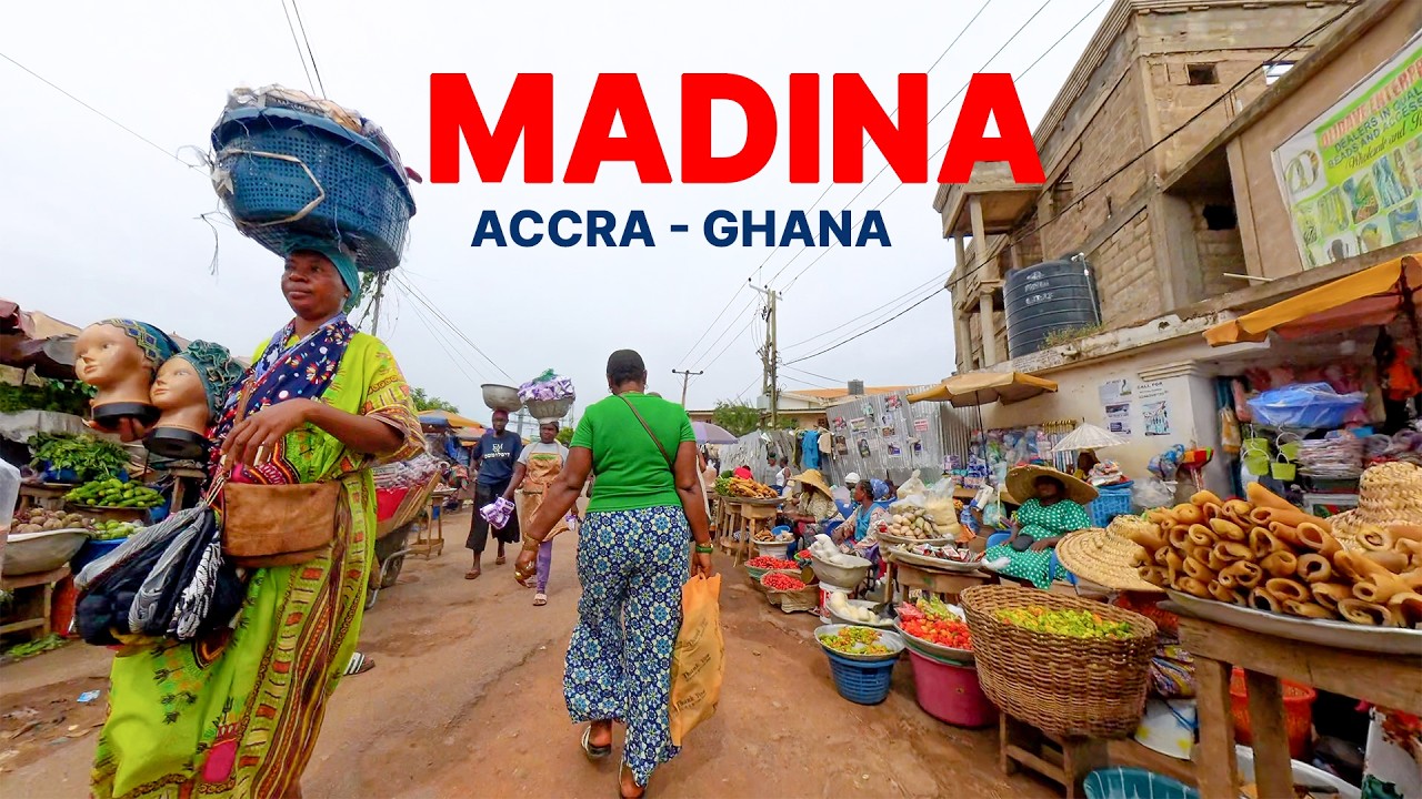 4K WALK MADINA Street 2026  - Accra Ghana Walking Tour [RAW ASMR SOUND]