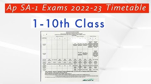 Ap SA1 Exams Time Table 2022-23 || Ap SA1 Exams 2023 Syllabus || Ap SA1 Exams Latest News || Ap SA1