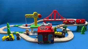 11Min Satisfying Unboxing Electric Magnetic Steam Train Wooden Bridge DIY Set ASMR No Talking Review