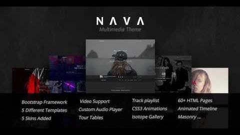 Nava - Music, Artist, Band, Radio | Ultimate Multimedia HTML Template | Themeforest Website