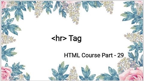 HTML Course Part - 29 in telugu | hr Tag | HTML Tutorial | Surya Sunrises
