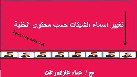 اكسل vba تغيير اسماء اوراق العمل حسب محتوى الخلية كود جامد جدا وبسيط