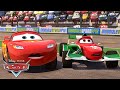Lightning mcqueen and francesco race in italy  pixar cars