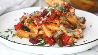 Cheesy Baked Penne with Roasted Veggies
