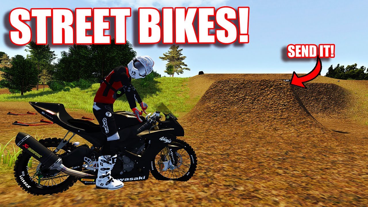 HITTING JUMPS ON A LITERAL STREET BIKE IN MXBIKES!?