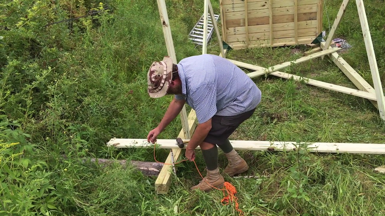 PART 2 Deer stand hunting tower EZ Tower Brackets YouTube