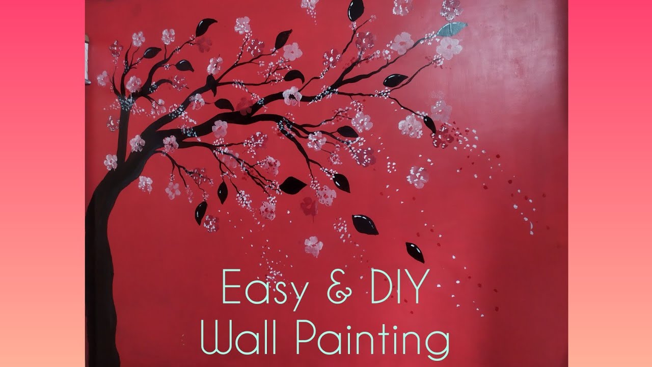 Easy and DIY handmade wall painting Creative bedroom décor ideas