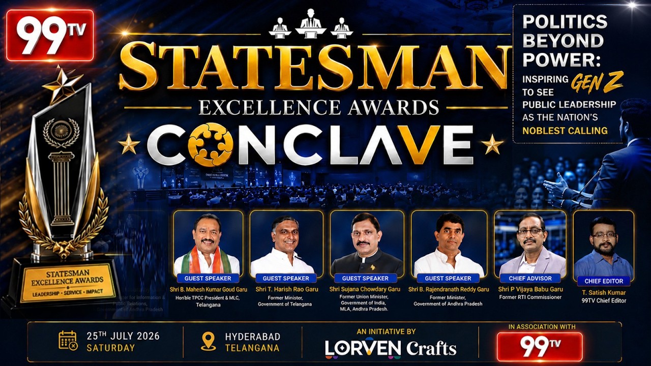 🔴 LIVE | STATESMAN Excellence Awards CONCLAVE 2026 | Politics Beyond Power | 99TV Exclusive Coverage