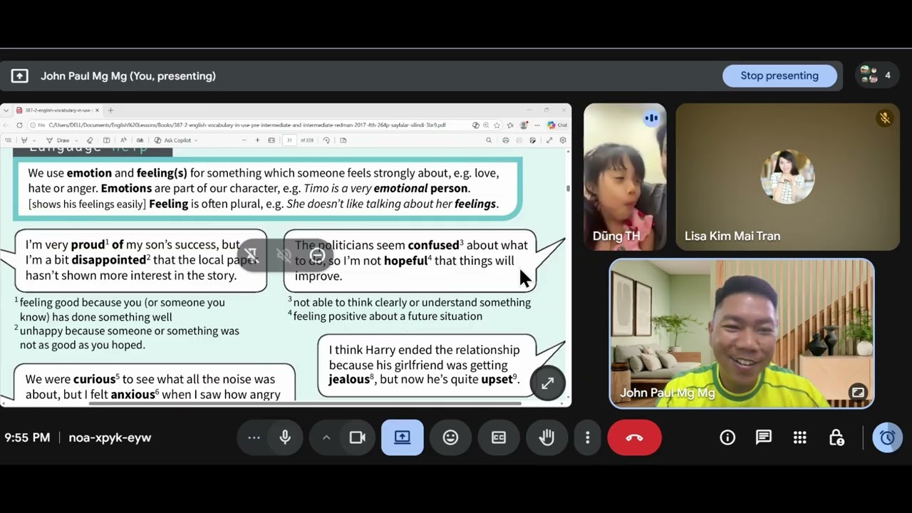 Learn Communication English with real students (Feeling/Emotions)