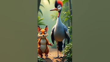 Crane and squirrel friendship story #cuteanimals #moralstories #animalrescue #rabbitadventures #ai