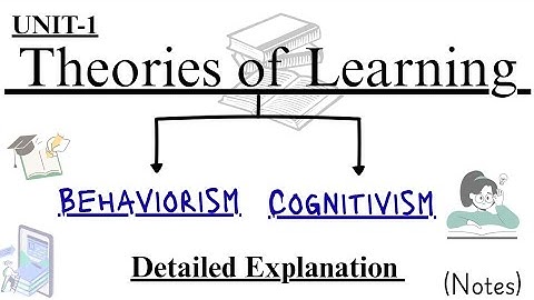 Theories of Learning|Behaviorist andCognitive Theory|Educational Technology|Part-1