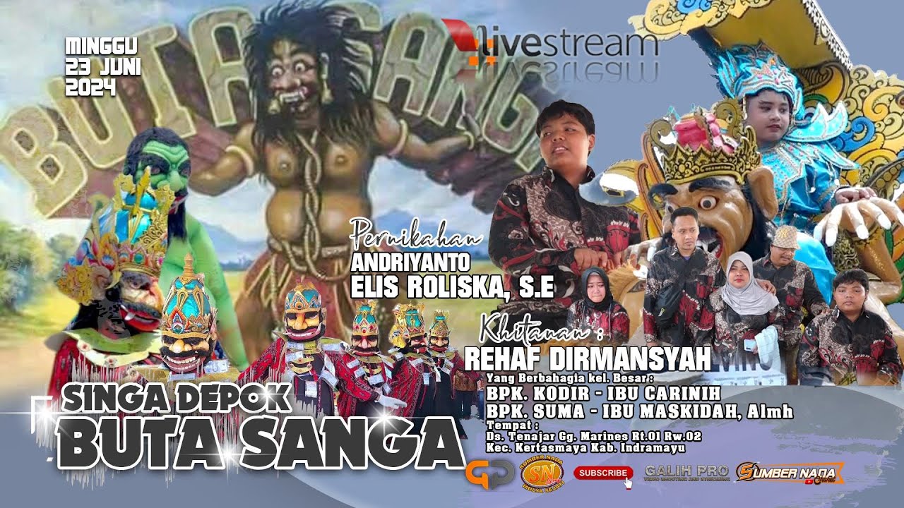 🔴LIVE SINGA DEPOK BUTA SANGA || BPK. KODIR - IBU CARINIH || DS.TENAJAR Gg MARINES ,23 JUNI 24