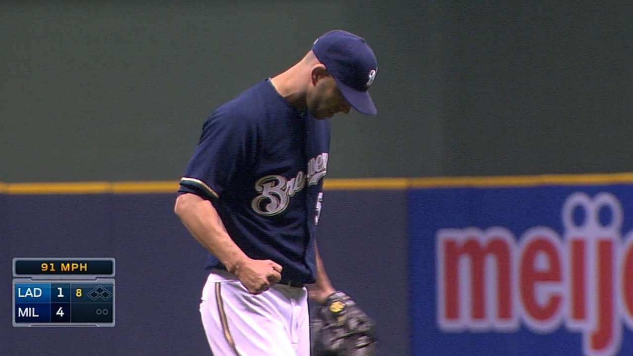 LAD@MIL: Fiers pitches eight stellar innings at home