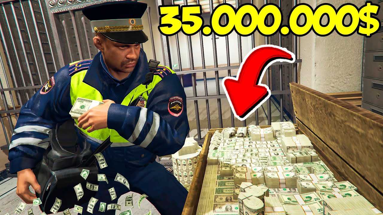 ⁣ГАИШНИК ОГРАБИЛ БАНК НА 35.000.000$ в ГТА 5 МОДЫ! ОБЗОР МОДА в GTA 5 ВИДЕО ИГРЫ MODS