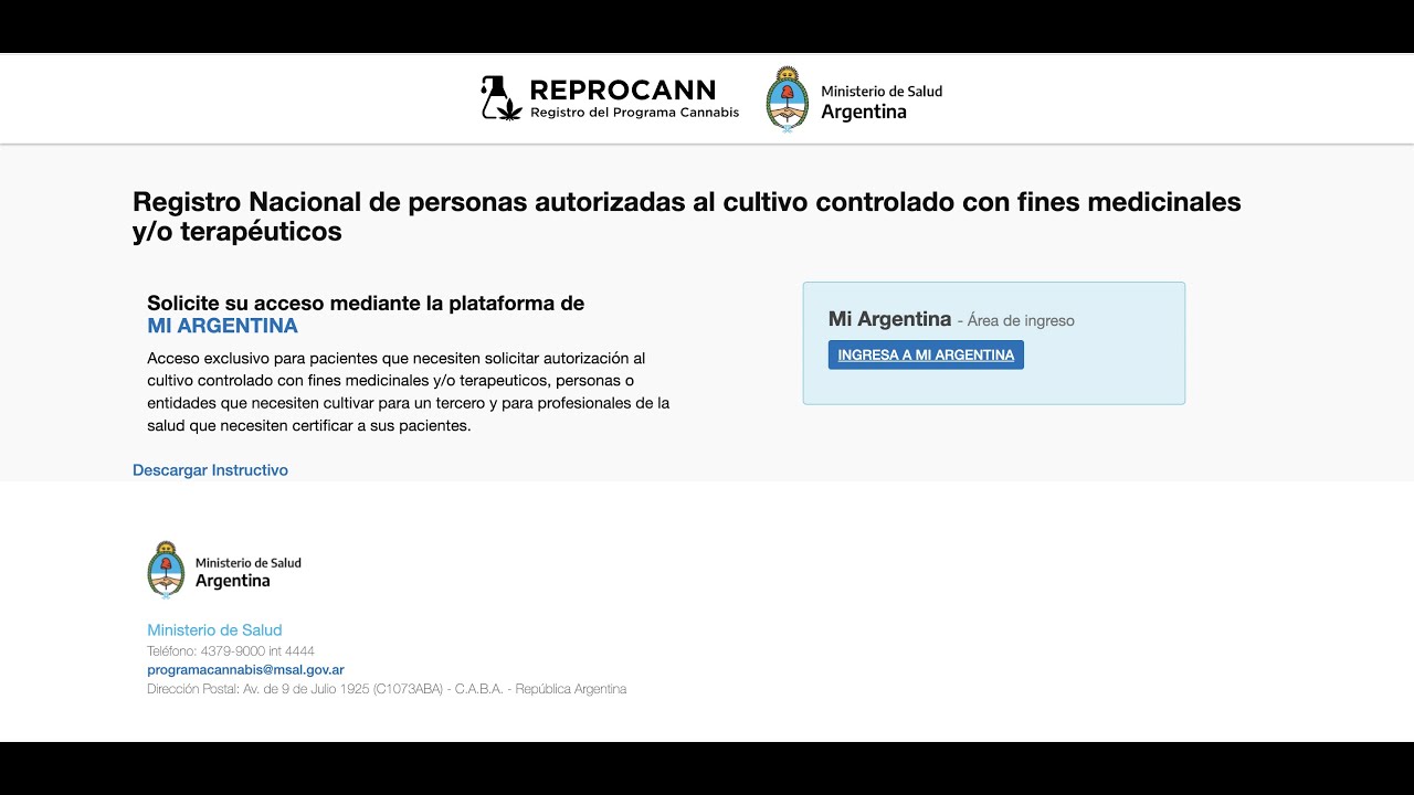 Instructivo de como registrarse en REPROCANN
