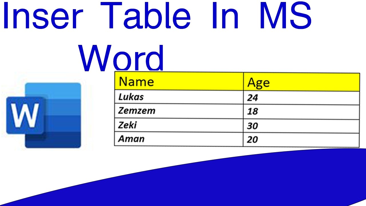How to Insert Table in MS Word - YouTube