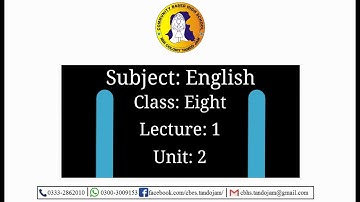 2nd Unit 1st Lecture Class 8 English-AFAQ
