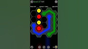 Flow Free Hexes Game Play Level 27 walkthrough android and iOS