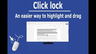 Highlight and drag without holding the mouse button | How to use click lock in Windows
