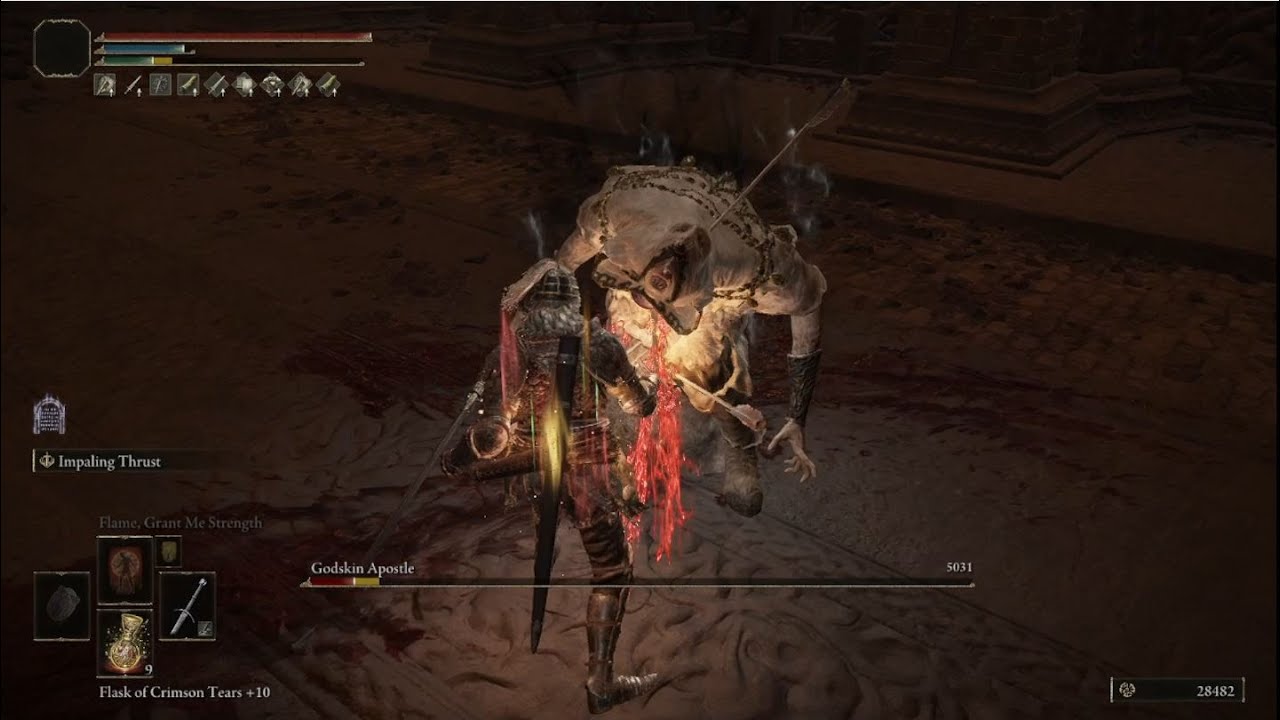 Elden Ring Godskin Apostle (Caelid Divine Tower) Sleep Arrows Strat