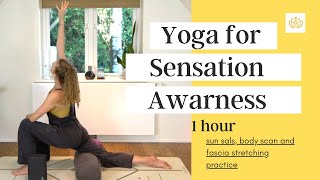 60 Min Yoga Practice - Sun Salsbody Scanstretching - Focusing On Body Sensations