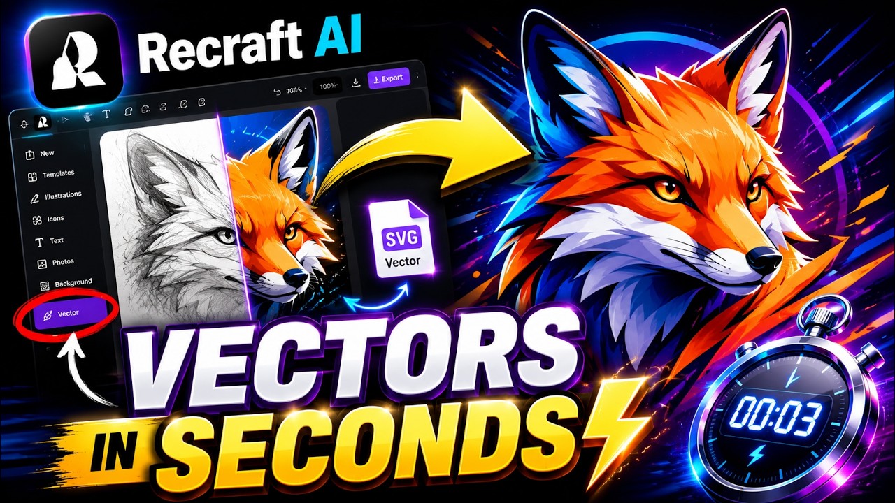 Recraft AI Tutorial: Create Stunning VECTOR Graphics in Seconds | for FREE