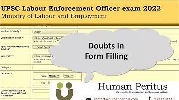 Doubts in Form Filling- UPSC Labour Enforcement Officer exam 2022