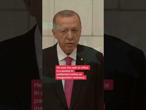 Turkey's president Recep Tayyip Erdogan sworn in for third term in office.