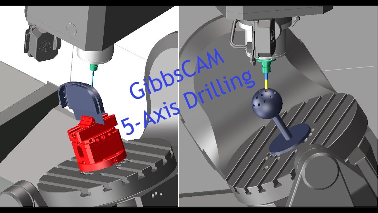 GibbsCAM 5 axis drilling - YouTube
