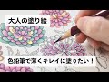 大人の塗り絵　グラデーションをつけながら薄くキレイに塗りたい！塗り方を工夫してみました