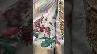 Matka Linen Saree With Digital Print.