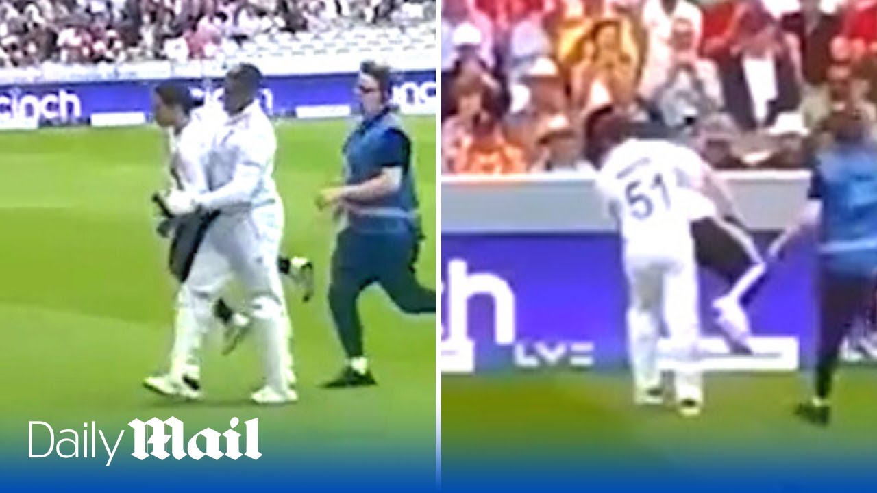 England cricketer throws Just Stop Oil protester off field after pitch invasion