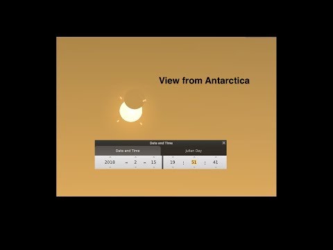 Partial Solar Eclipse map and simulation — 15th February 2018