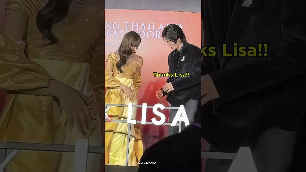 Lisa adjusted her dress to keep Win form stepping on it!!🤩🤩 