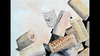 Photorealistic Watercolor Painting of Corks