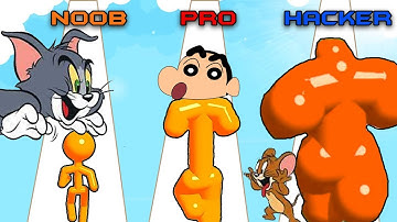 NOOB vs PRO vs HACKER | In Tall Man Run | With Tom And Jerry | DigiOn Gamer