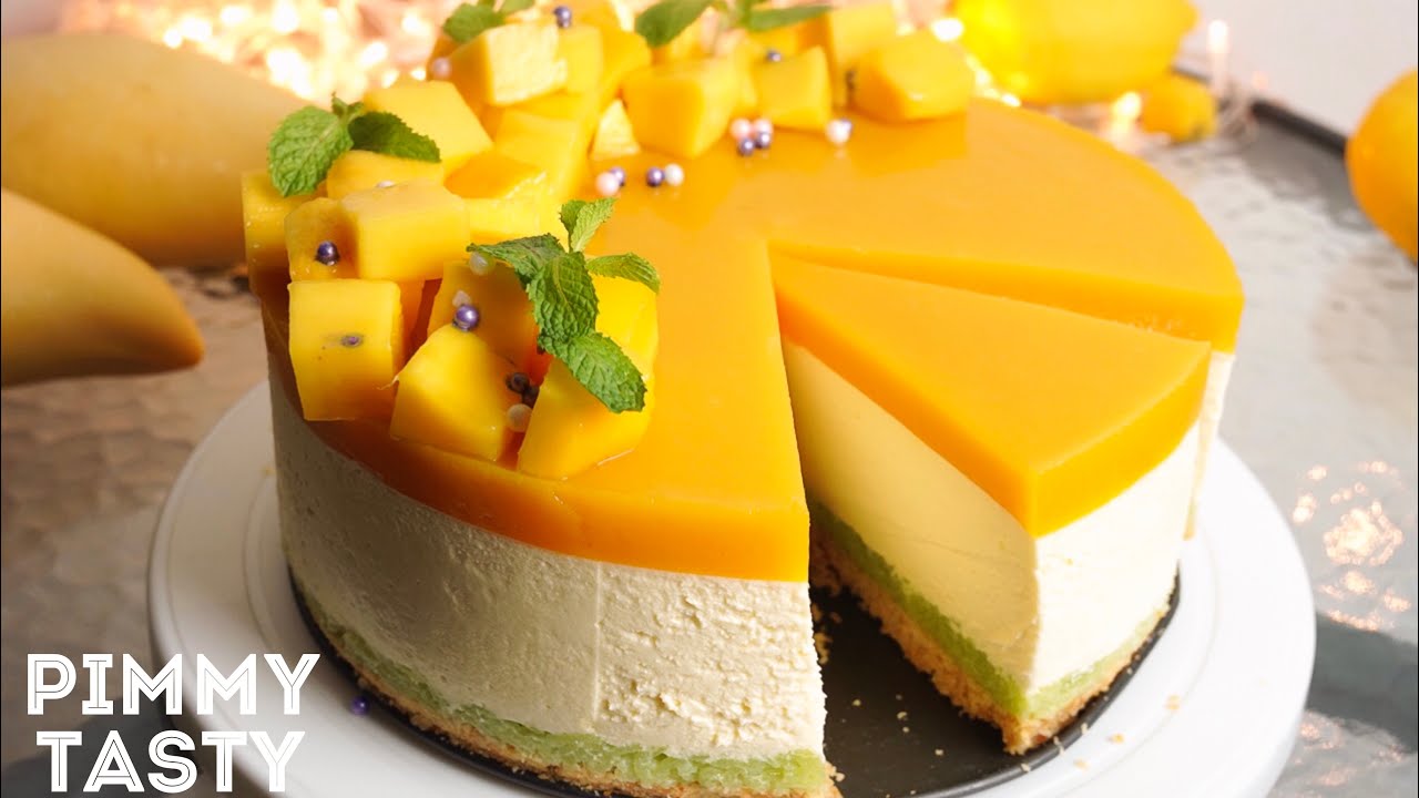 ชีสเค้กข้าวเหนียวมะม่วง แบบไม่อบ (No bake) Mango Cheese Cake recipe