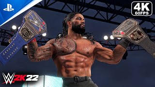 WWE 2K22 - Roman Reigns vs Brock Lesnar Match! [4K 60FPS PS5]