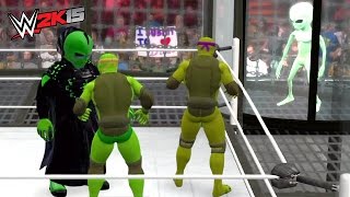 TMNT vs ALIENS (Teenage Mutant Ninja Turtles) - WWE 2K15 screenshot 2