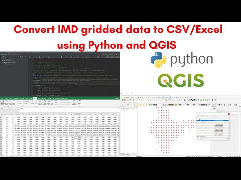 Convert IMD gridded (.GRD) binary weather data to csv/excel using python and QGIS