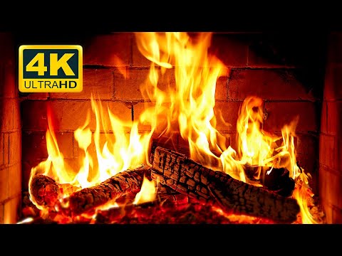 🔥 Cozy Fireplace 4K (12 HOURS). Fireplace with Crackling Fire Sounds. Crackling Fireplace 4K