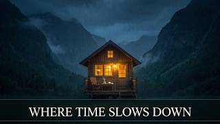 Where Time Slows Down ☕ Luxury Mountain Rain Café | Smooth Jazz & Rain Sounds