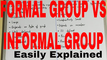 Formal vs Informal Groups|Difference between formal and informal group|Formal and informal group