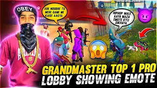 Grandmaster Top 1 Pro Lobby Hiphop Bundle Showing Emote ️? - Last Zone 30 Alive - Garena Fire